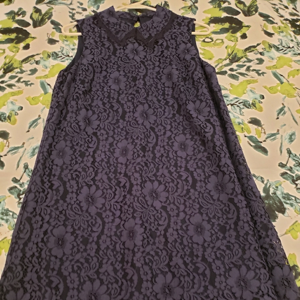 Navy Blue Lace Dress Size 8 NWOT